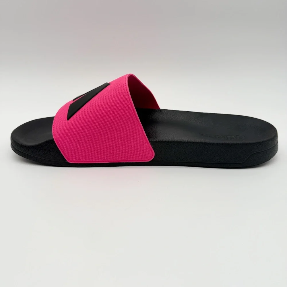 Adidas Adilette Shower Slide Sandals Cushioned Black Pink Men's Size 16 NEW